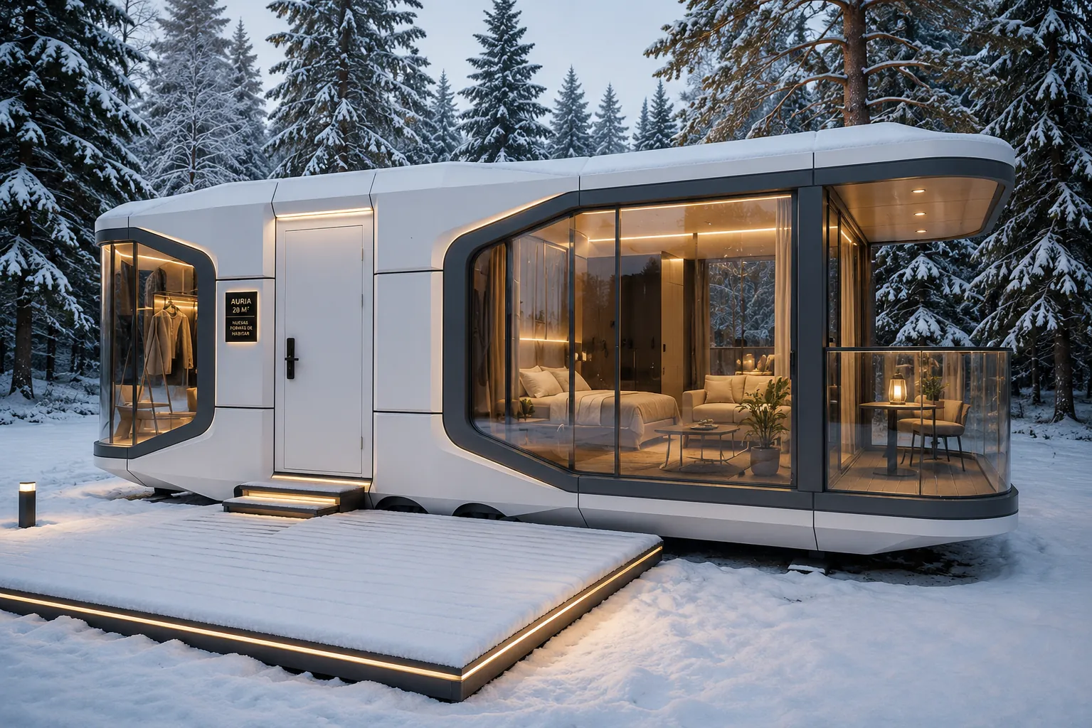 Auria Capsule 28 en bosque nevado