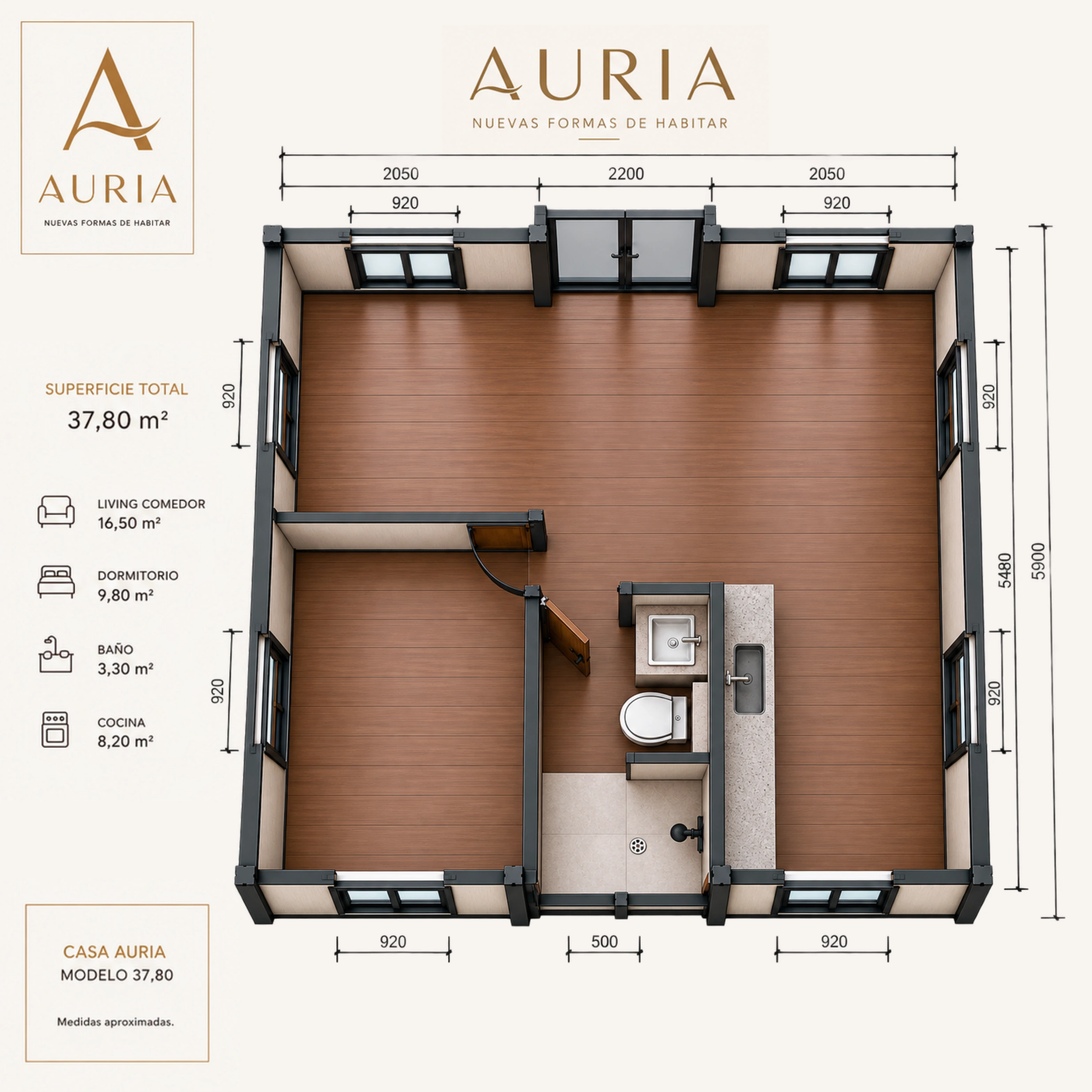 Auria Fold 37 — plano técnico 1