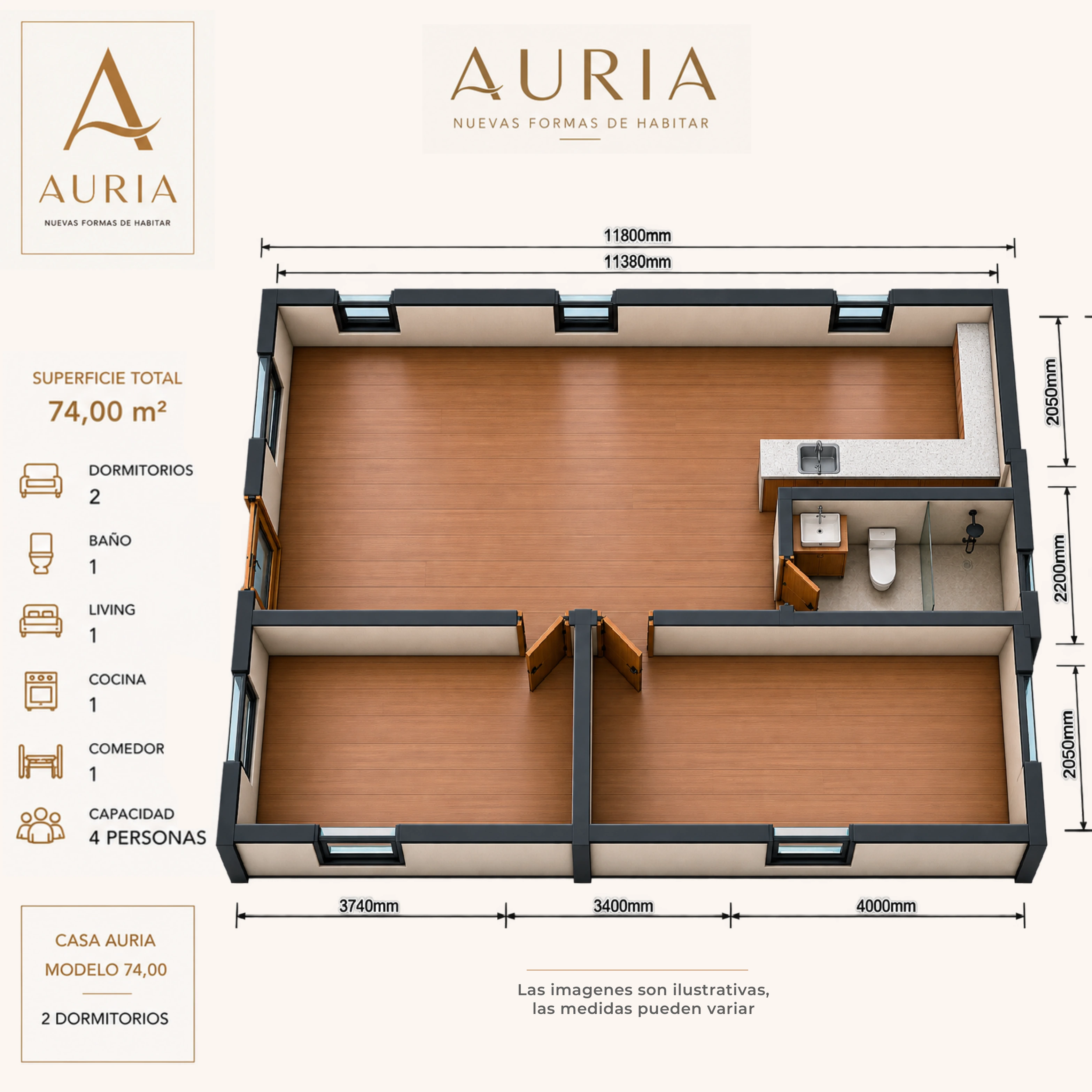 Auria Fold 72 — plano técnico 1