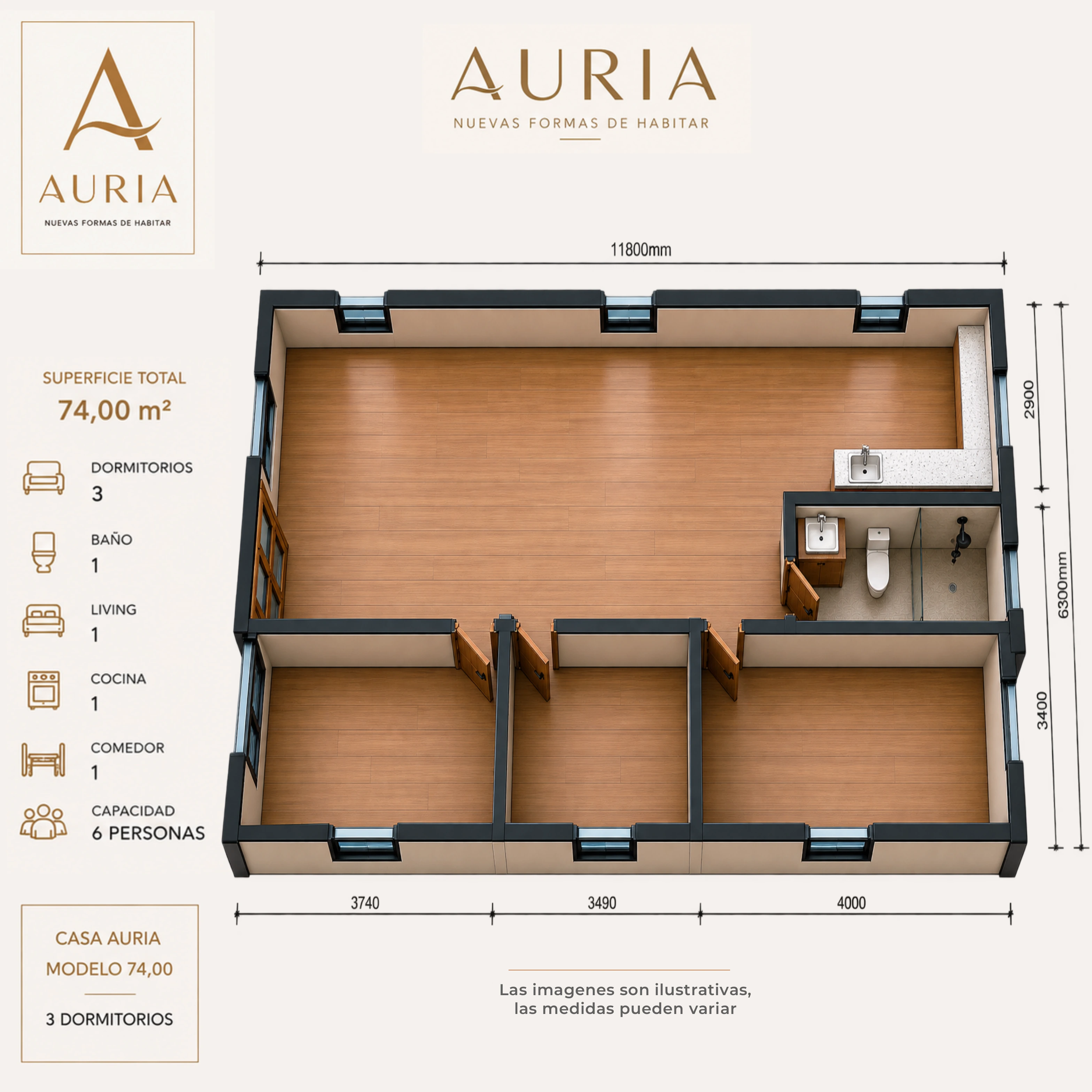 Auria Fold 72 — plano técnico 2